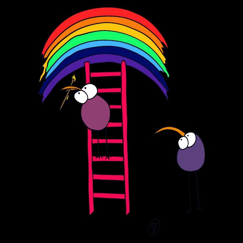 Birds with rainbows