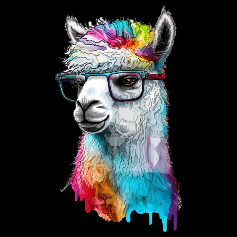 Alpaca Llama Head Nerd Glasses