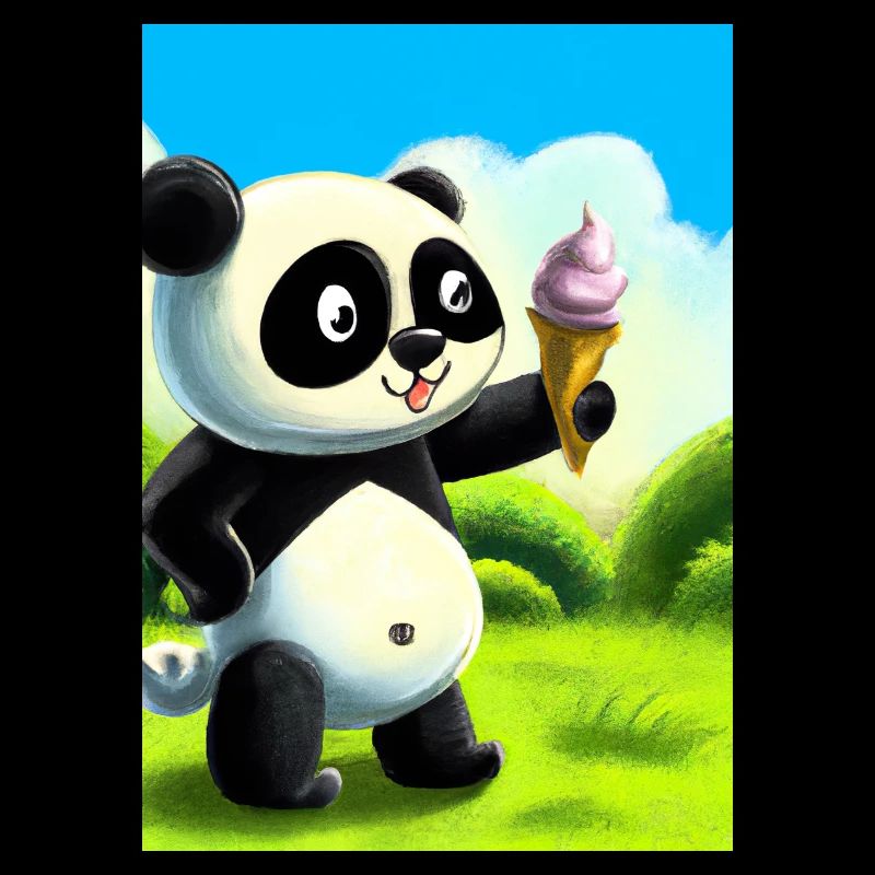 Panda mit Eiscreme