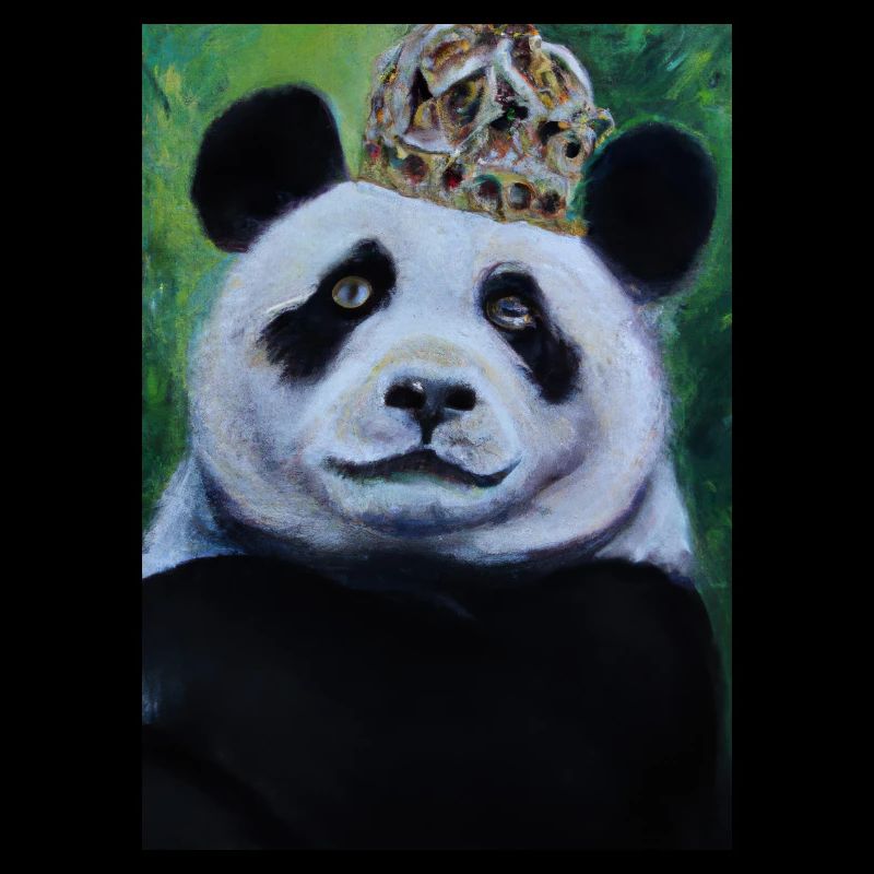 Panda mit Krone Ölgemälde