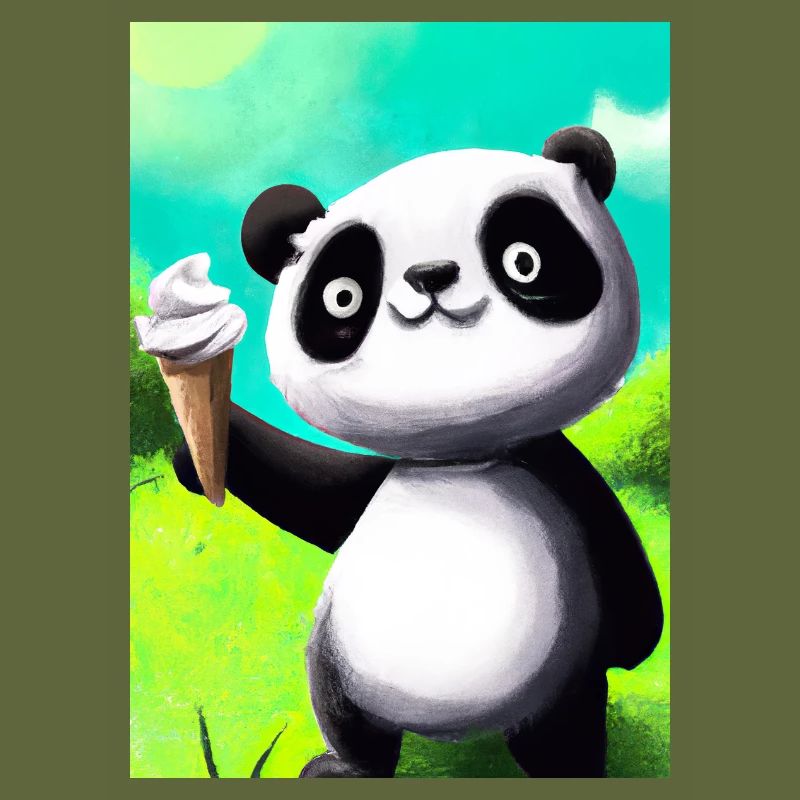 Panda mit Eiscreme