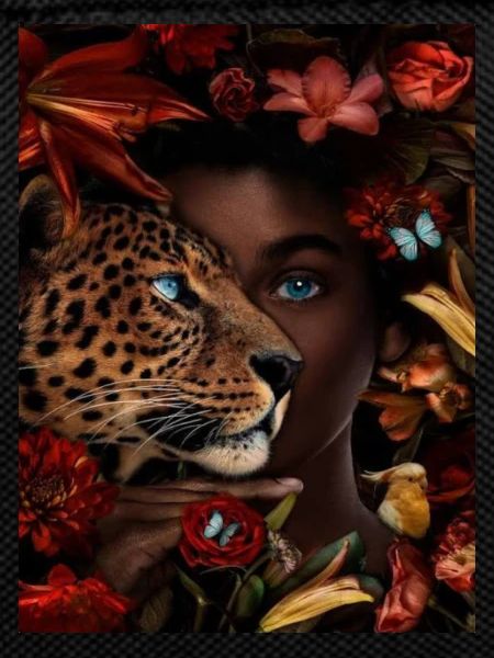 Leopard with human face