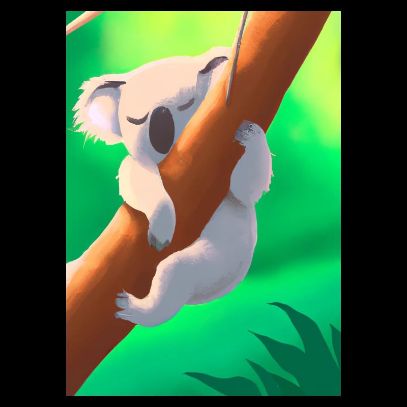 Ein Koala hängt an einem Baum