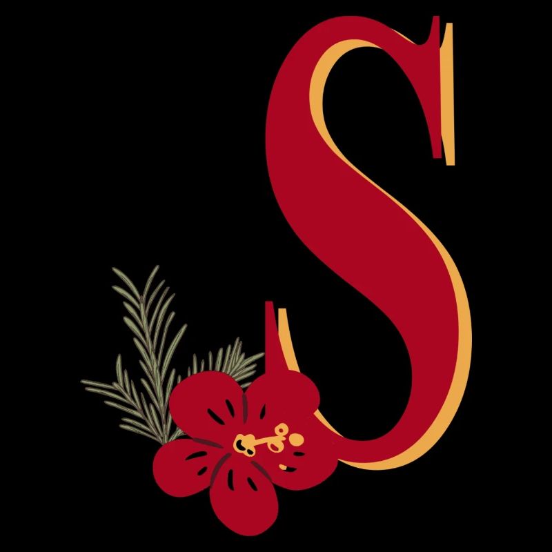 Lettre S avec fleur