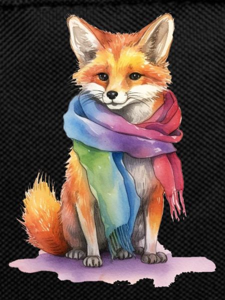 Fox with LBTQ+ scarf