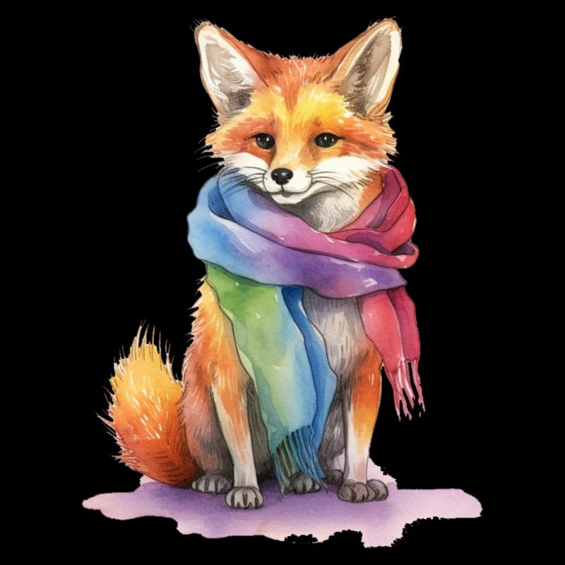 Fox with LBTQ+ scarf