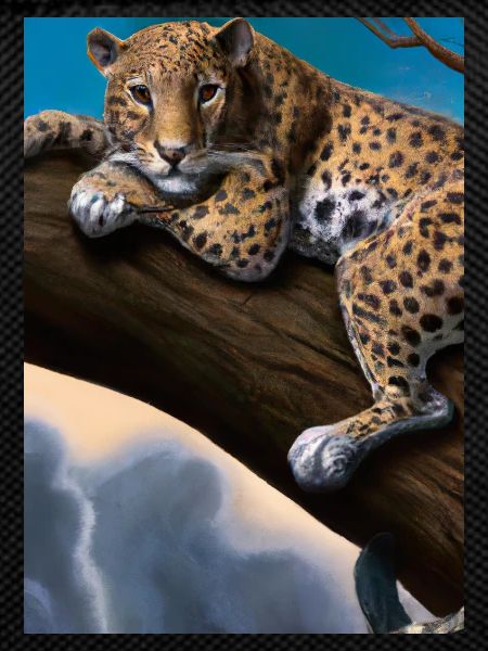 Leopard liegt auf Baum