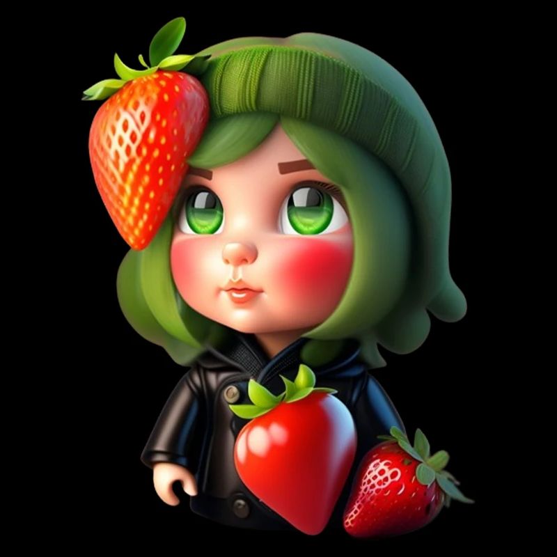 Doll with strawberries