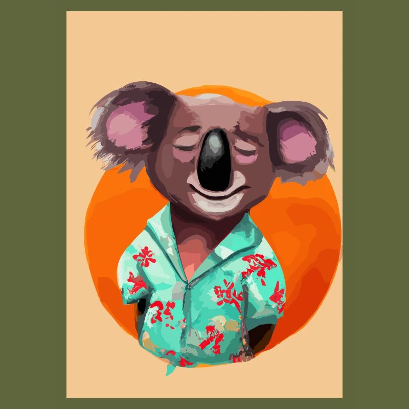 Koala mit Hawaii-Hemd