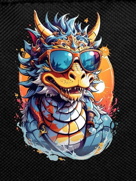 Cool Colourful Dragon in Sunglasses