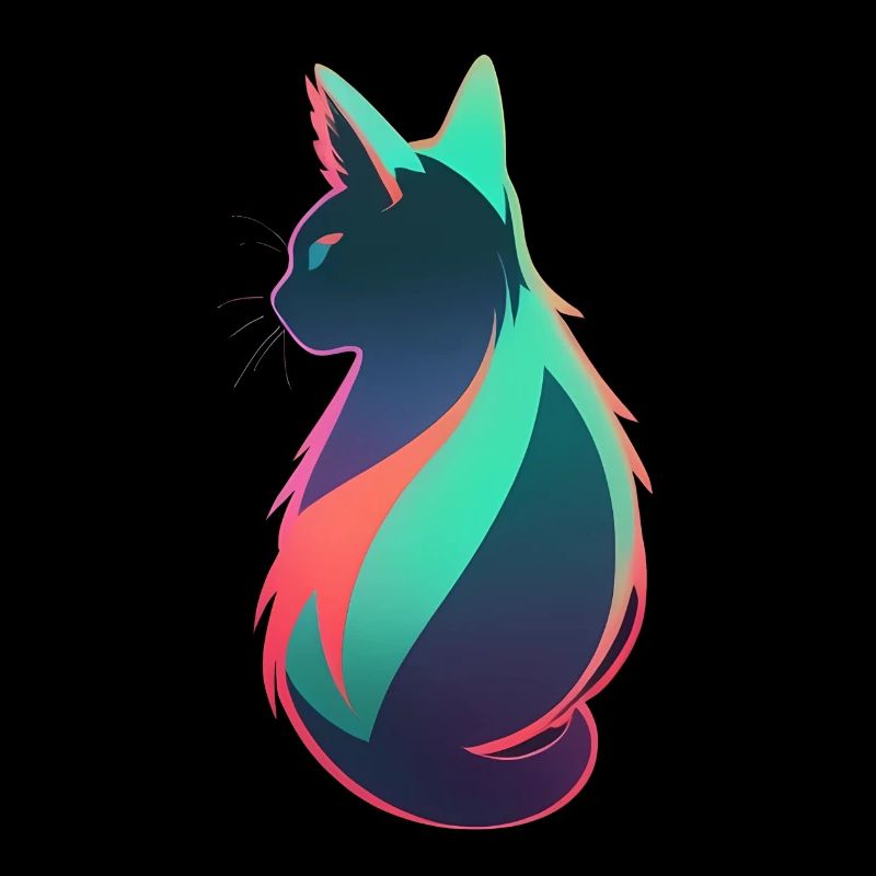 wundervolle Katze neon bunt farbenfroh