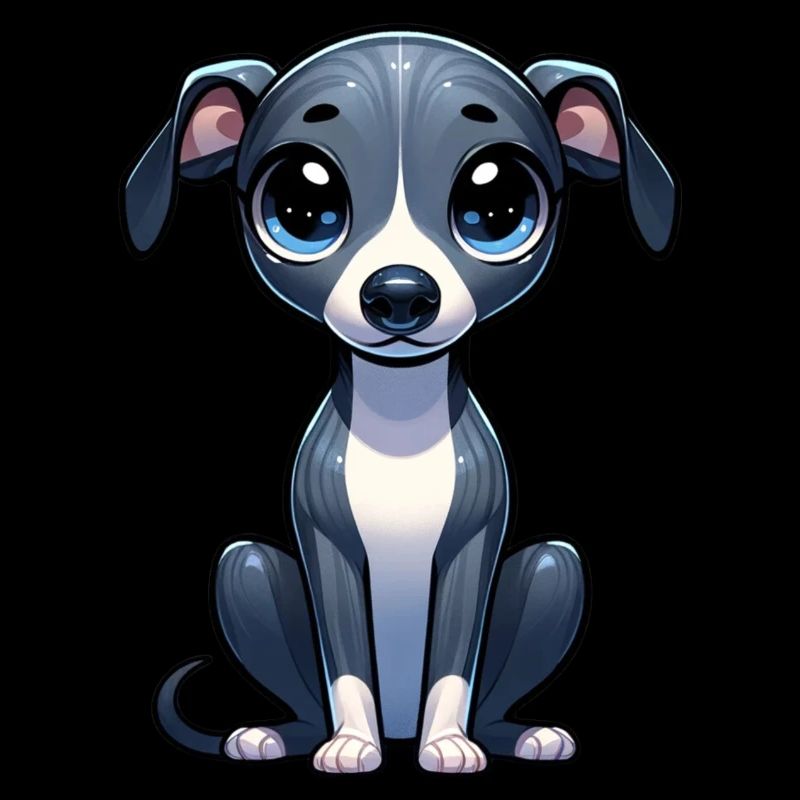 Illustration numérique de mignon Whippet