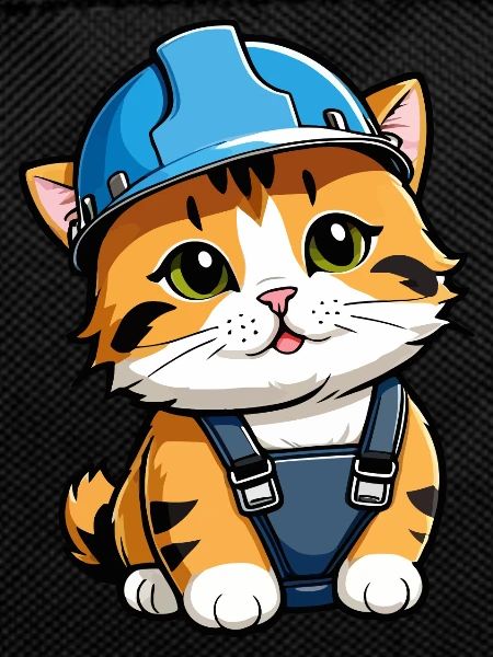 Chat travailleur