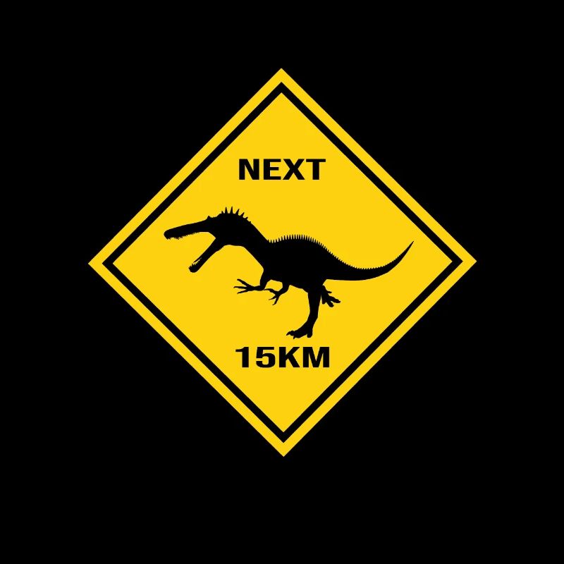 Attention Baryonyx traverse le design de la route