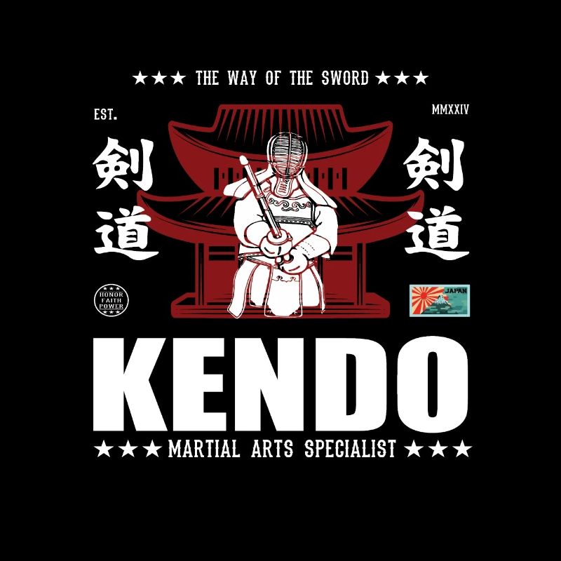 Conception d’arts martiaux kendo cool avec kanji