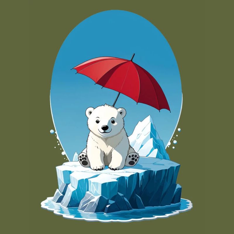 Eisbär, Eis & Sonnenschirm