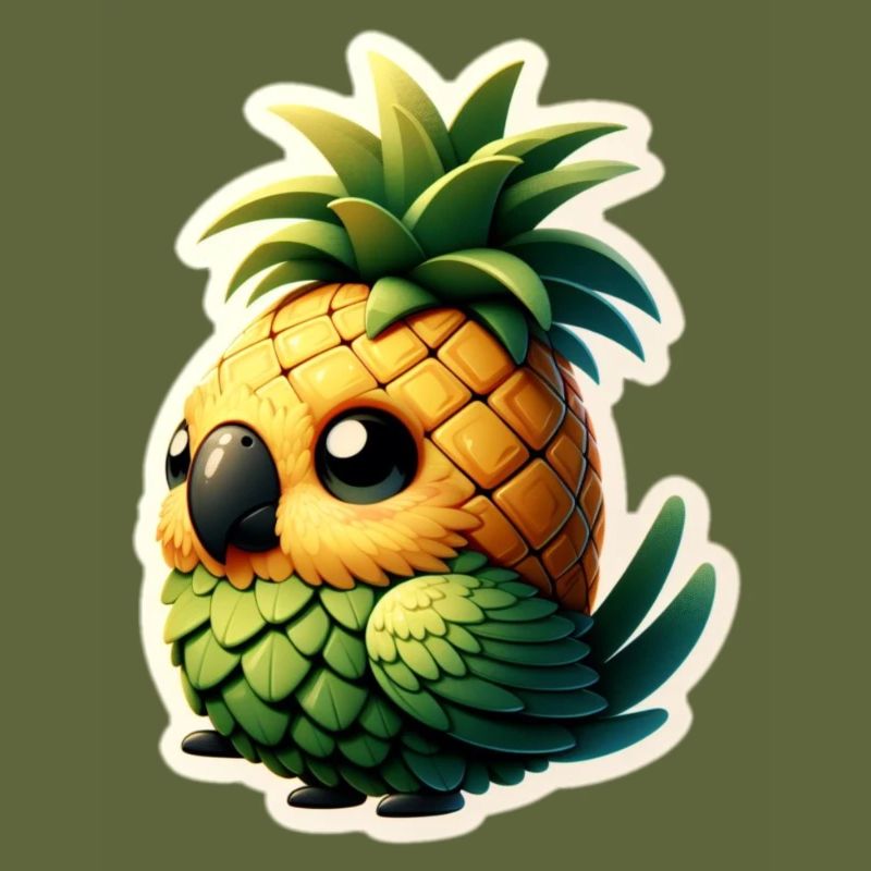 Mignon petit perroquet comme l’ananas