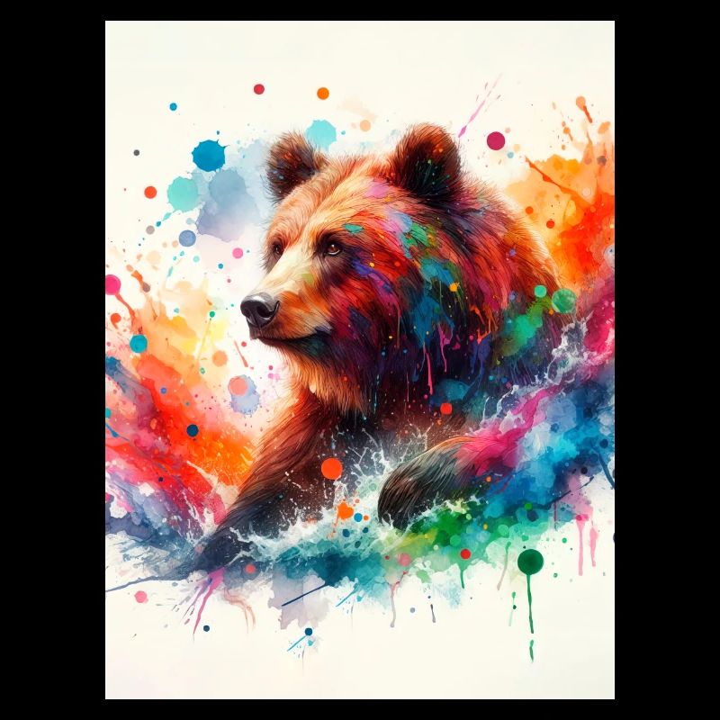 Ours à l’aquarelle