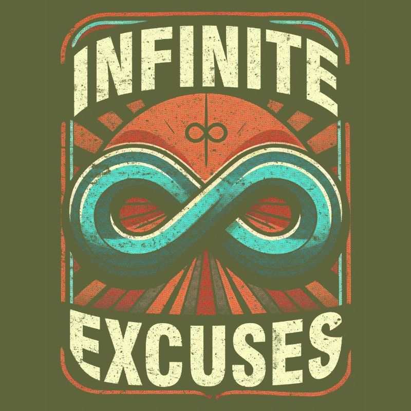 Infinite Excuses Retro Sarcasm & Infinity Symbol
