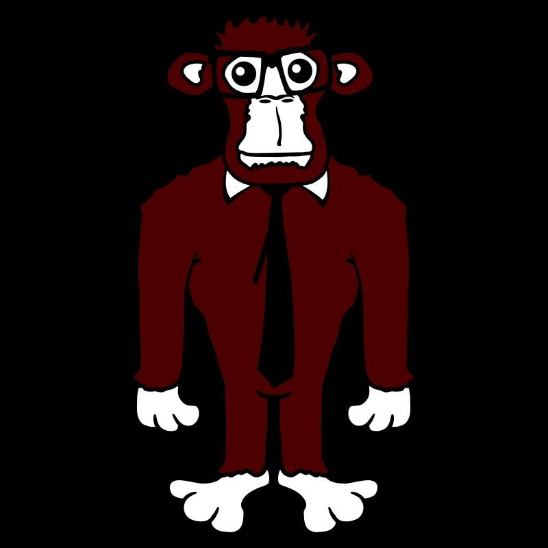 Schlauer Nerd Gorilla Hornbrille Geek Krawatte Fun