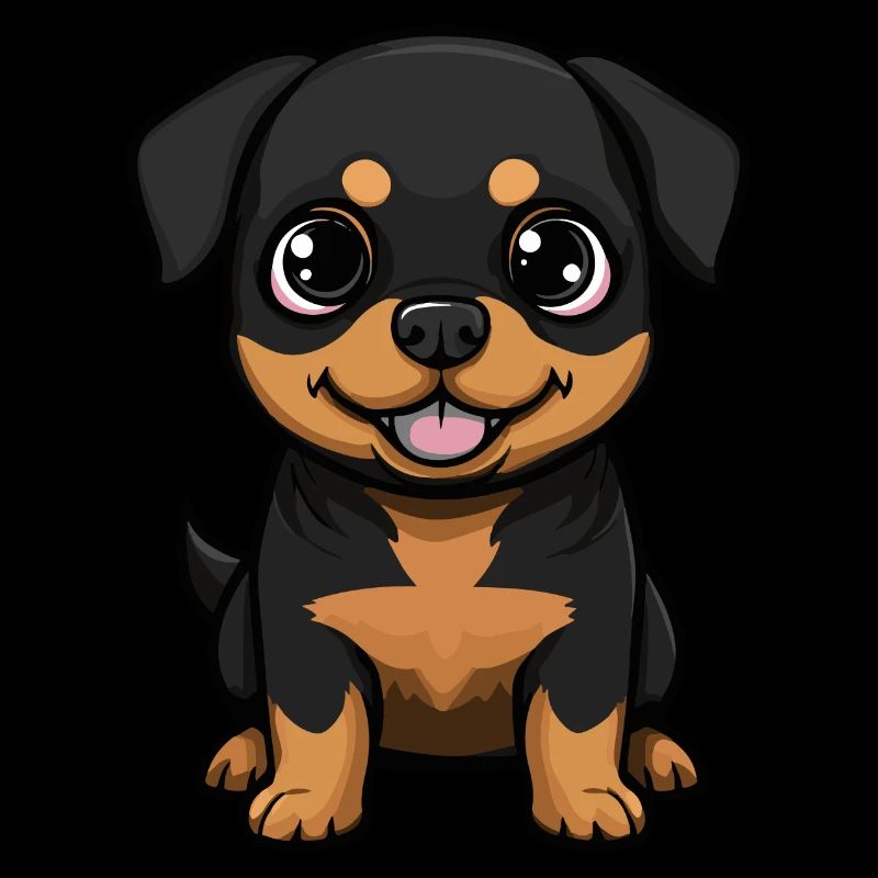Rottweiler Dog Comic Cute