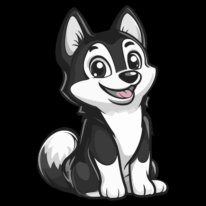 Husky Hund Comic Baby