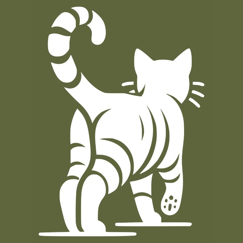 Vue de dos d’un chat élégant avec des rayures