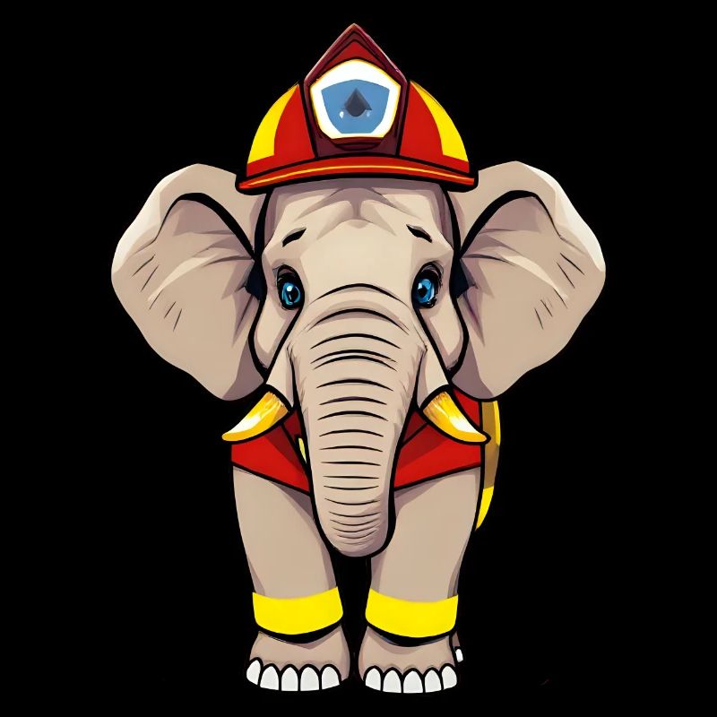 Held Elefant Feuerwehrmann