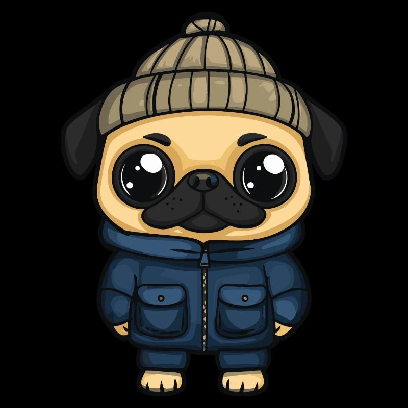 Mops Hund Stylisch