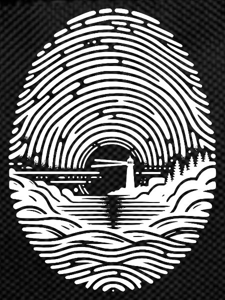 Fingerprint Landscape with Coastal Lighthouse