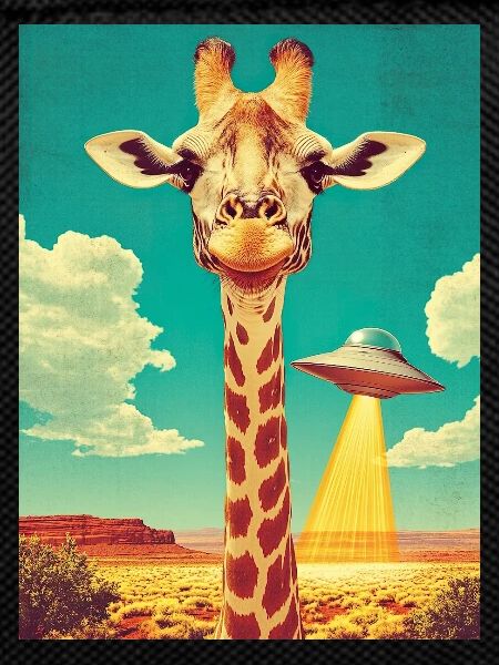 Retro Giraffe with UFO