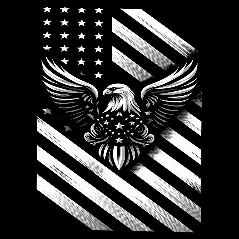 Weiß-schwarze US-Flagge
