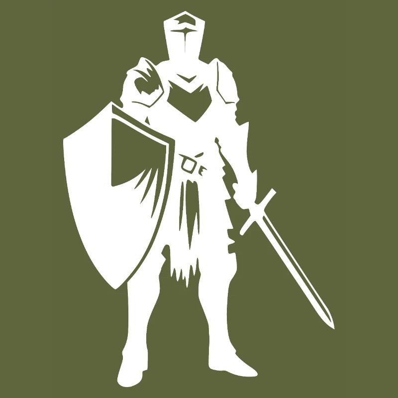 Stolzer Krieg Ritter mit Schild und Schwert