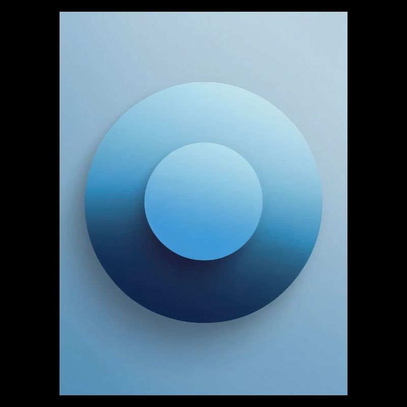 Blue Focus - Abstrait 3D Cercle, Bleu, Dégradé