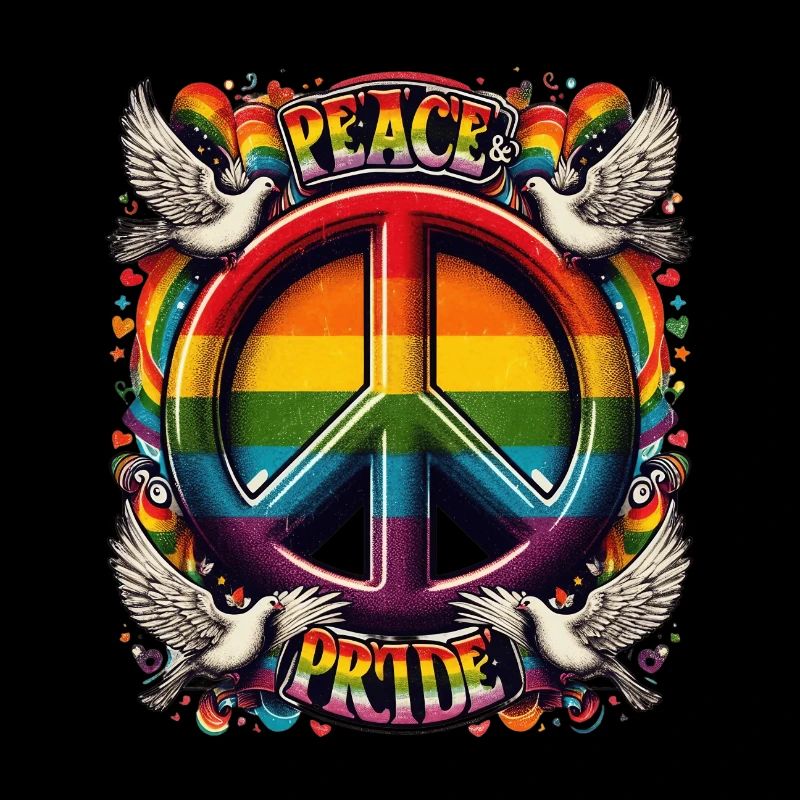 Rainbow Peace and Pride Vibrant Artwork