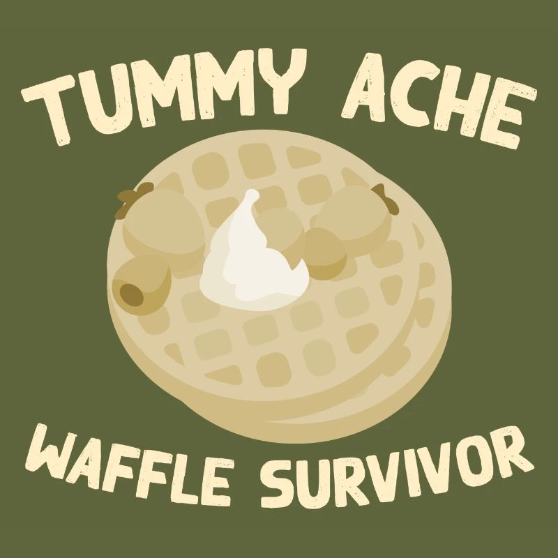 Mal de ventre Waffle Survivant Drôle Nourriture préférée