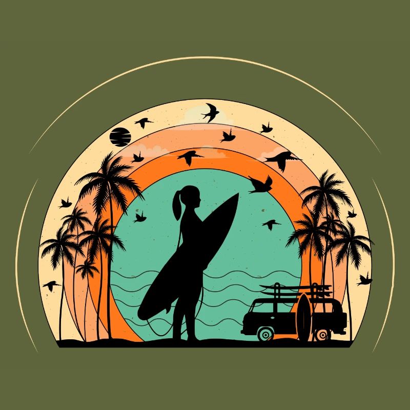 surf retro sunset