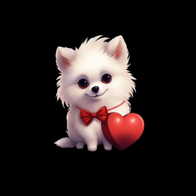Poméranie chien maman Saint-Valentin