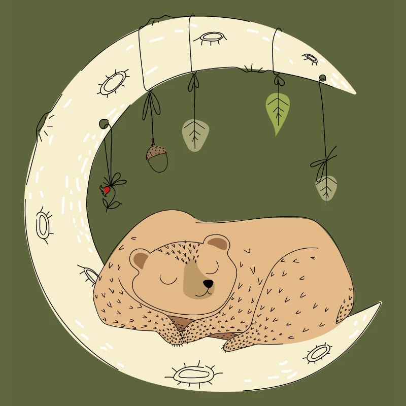 Bear sleeping moon