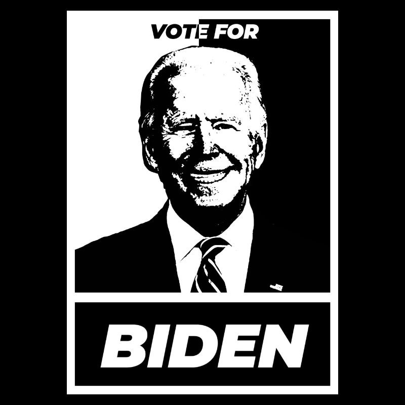Vote for biden simple white