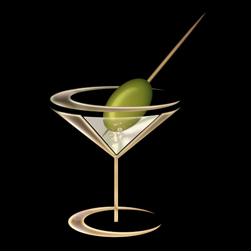 Cool Martini Glass With Olive