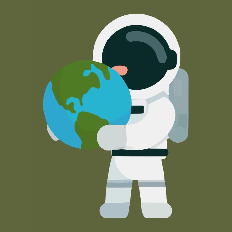 Astronaute avec un cadeau de globe pour les astronautes