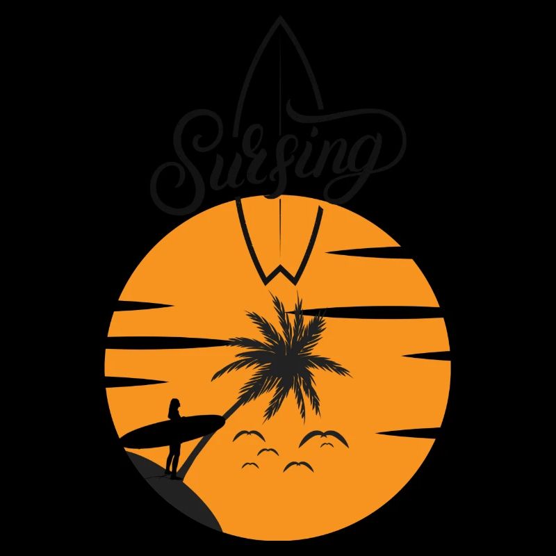 Surfboard with Sunset Red - Surfing