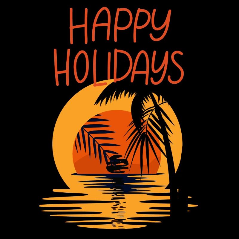 Joyeuses Fêtes coucher de soleil avec des palmiers