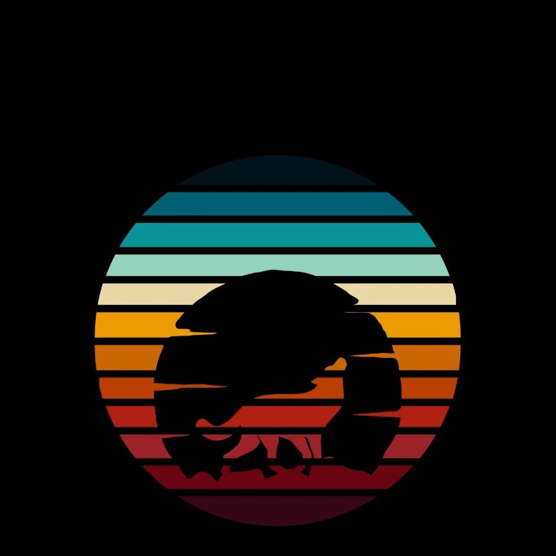 Lonely Wolf Retro 80s Style Howling