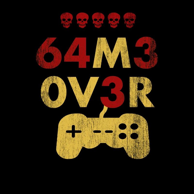Game Over Leet Text avec manette de jeu