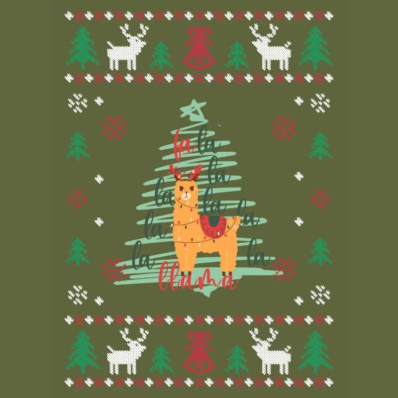 Lama de Noël pull moche animaux drôles