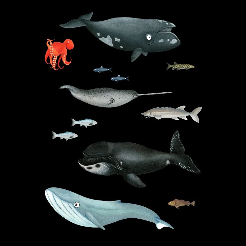 Patterns with whales and fish / underwater world
