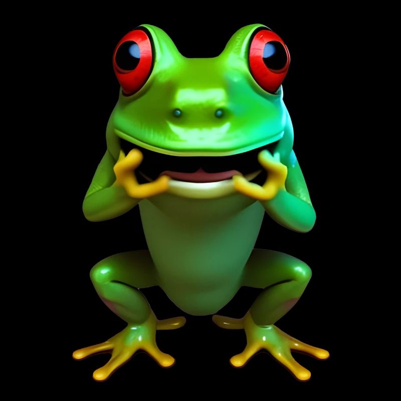 frosch hockend frei