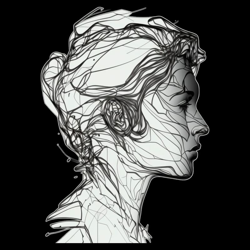 One line drawing woman